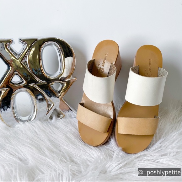 COPY - Chinese laundry nude contrast color platform double strap slide open toe… - Picture 3 of 16